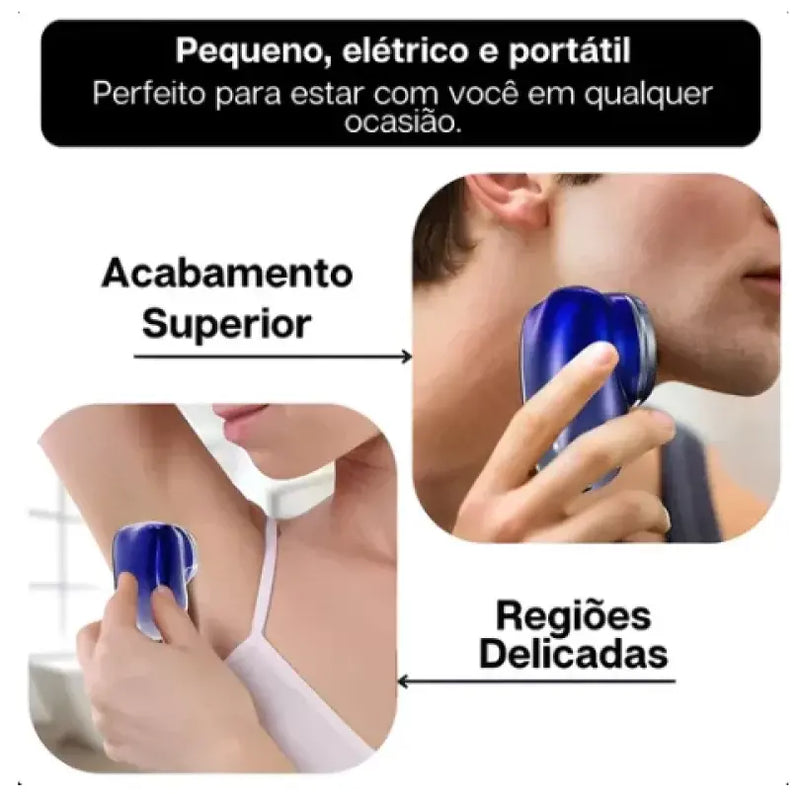 Mini Barbeador Elétrico Portátil - com Menos Irritação, Sem Esforço!