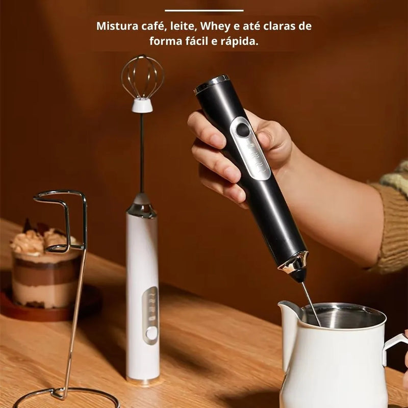 Mixer Elétrico Portátil para Café e Bebidas – Espuma Cremosa em Segundos