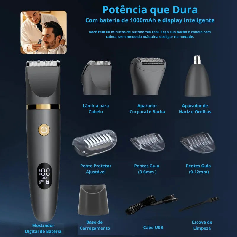 TrimPro Max™ – Aparador Masculino 5 em 1 Profissional Premium