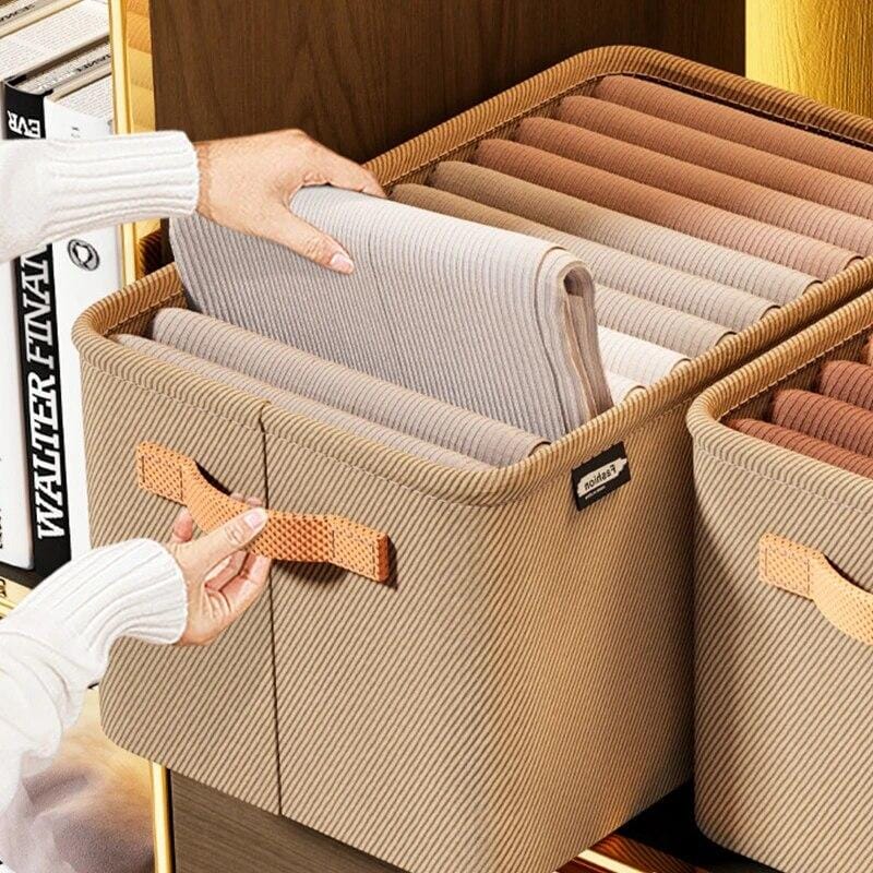 Organizador Dobrável para Roupas - Tamanho Grande Caqui