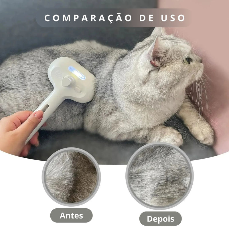 NimbusPet: Escova 2 em 1 com Vapor e Autolimpeza