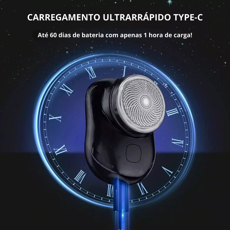 Mini Barbeador Elétrico Portátil - com Menos Irritação, Sem Esforço!