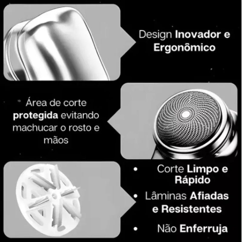 Mini Barbeador Elétrico Portátil - com Menos Irritação, Sem Esforço!