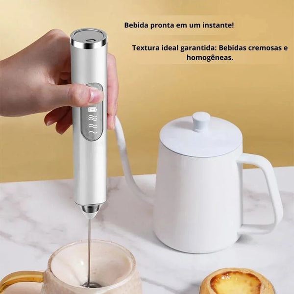 Mixer Elétrico Portátil para Café e Bebidas – Espuma Cremosa em Segundos