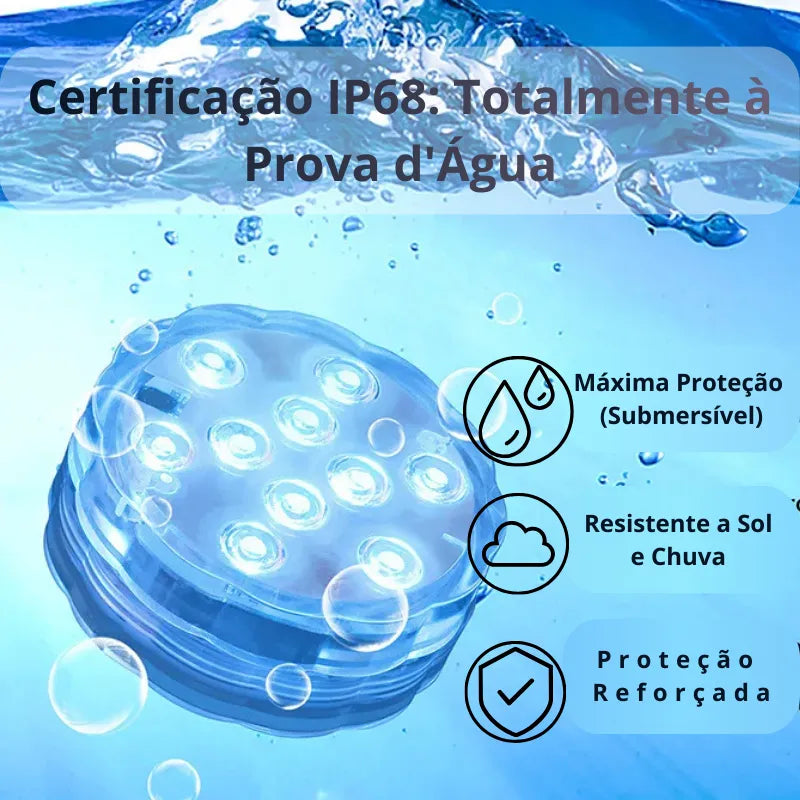 Kit Luminárias de Piscina RGB – Sem Fio com Controle Remoto