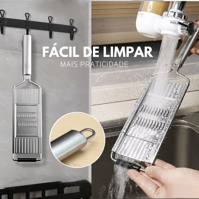 RalaMAX™ - Ralador Multiuso Em Aço Inox + 4 Lâminas + Brinde Exclusivo
