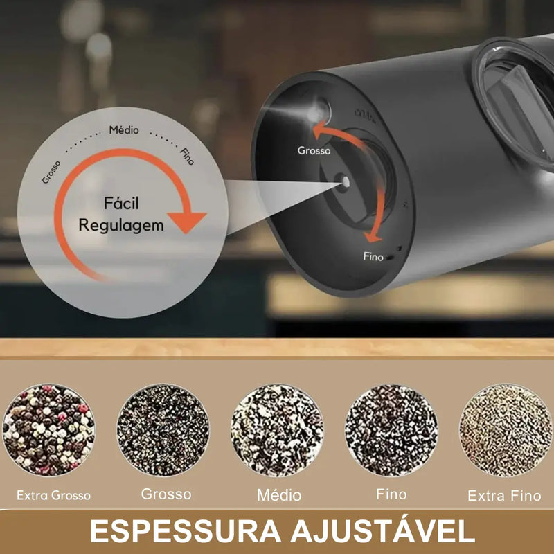 Moedor Elétrico de Temperos – Potência, Sabor e Sofisticação na Sua Cozinha
