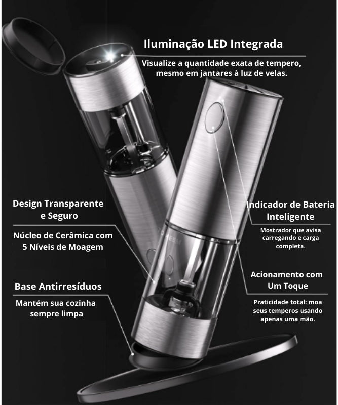 Moedor Automático Gourmet 360 – Inox Super Premium