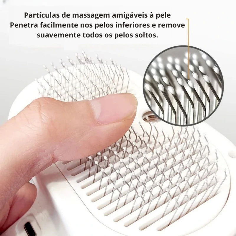 NimbusPet: Escova 2 em 1 com Vapor e Autolimpeza