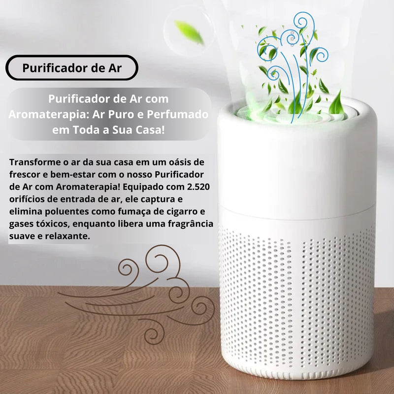 Purificador de Ar com Filtro HEPA e Ionizador — Ar Mais Limpo e Leve em Toda a Casa
