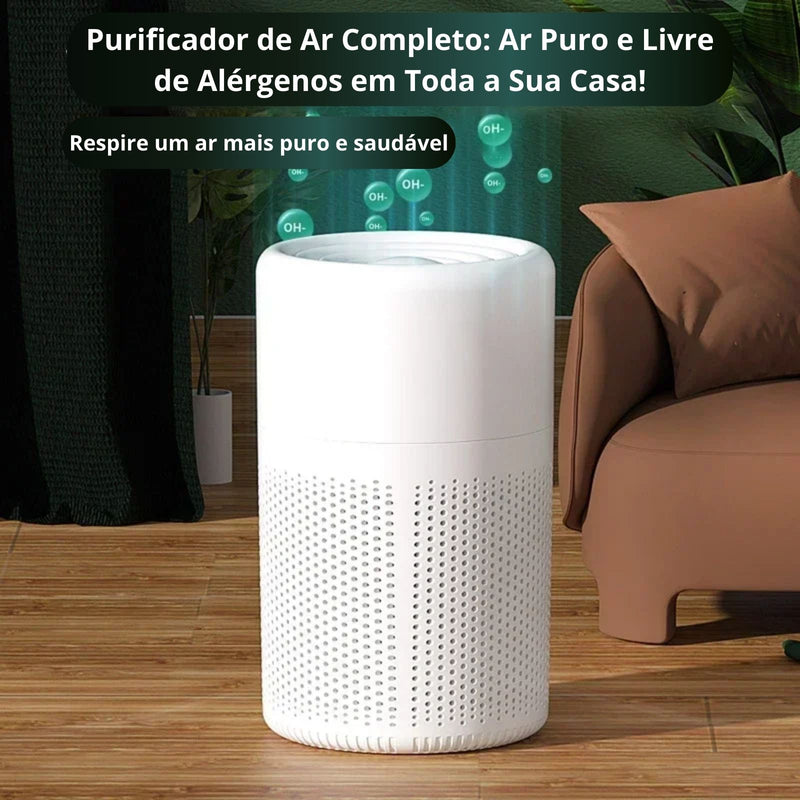 Purificador de Ar com Filtro HEPA e Ionizador — Ar Mais Limpo e Leve em Toda a Casa