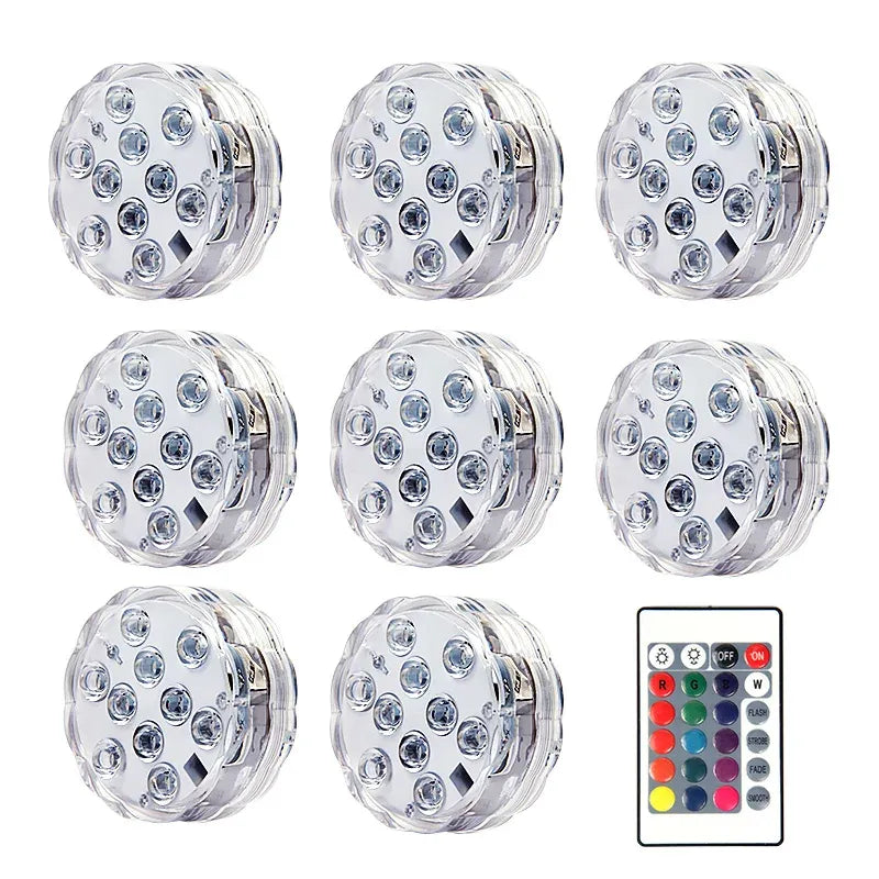 Kit Luminárias de Piscina RGB – Sem Fio com Controle Remoto