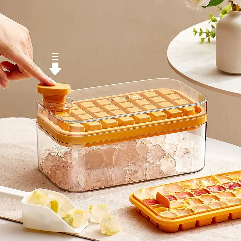 Forma de Gelo com Caixa de Armazenamento – Desenforme Todos os Cubos Sem Esforço