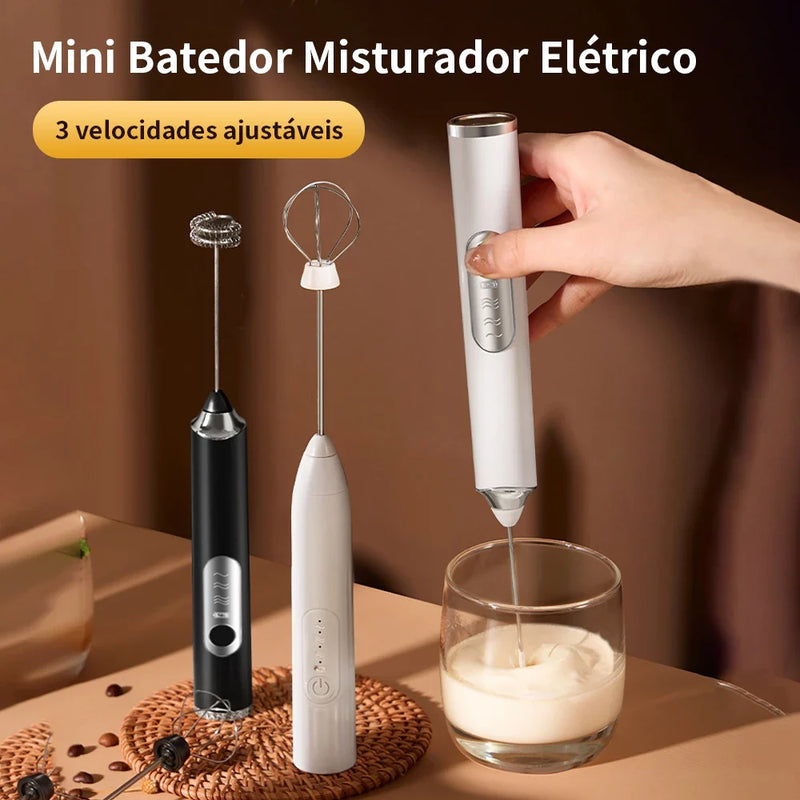 Mixer Elétrico Portátil para Café e Bebidas – Espuma Cremosa em Segundos